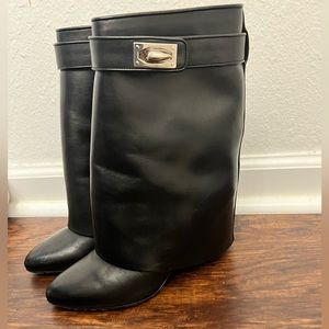 Black Givenchy Shark Calf Boots, Good Condition!